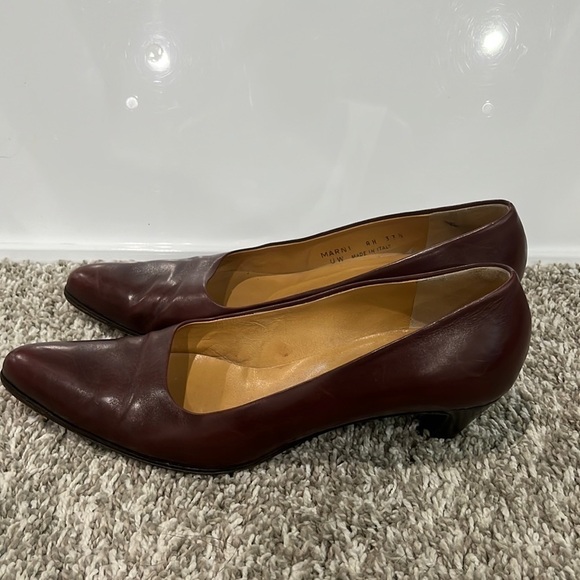 Bally Marni Brown Kitten Heels Made in Italy Sz. 7 - Picture 2 of 8